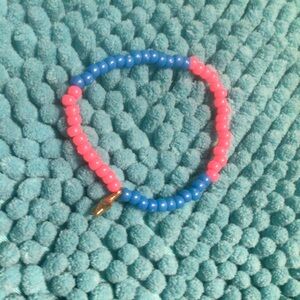 Blue and pink starfish bracelet summer vibes